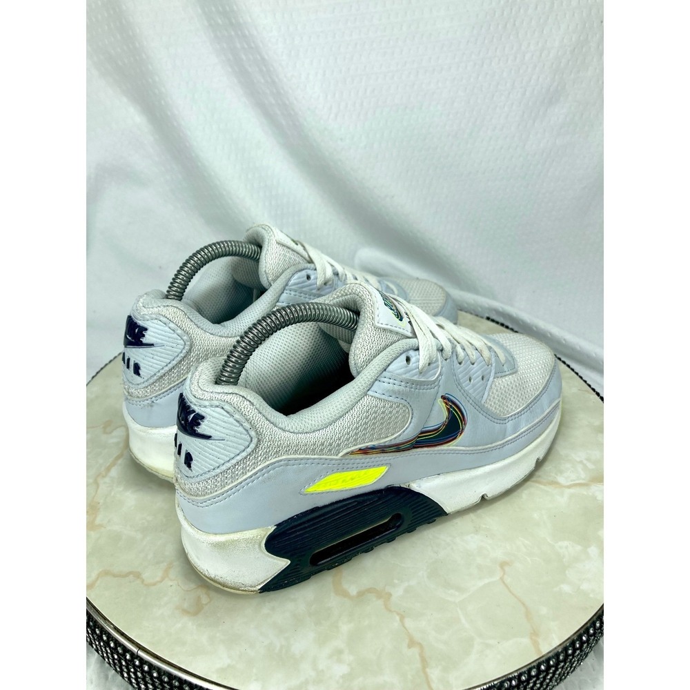 Nike Air Max 90 "3D SWOOSH" Shoes Womens 8 White Grey Streetwear Comfy Sneakers - Picture 8 of 11